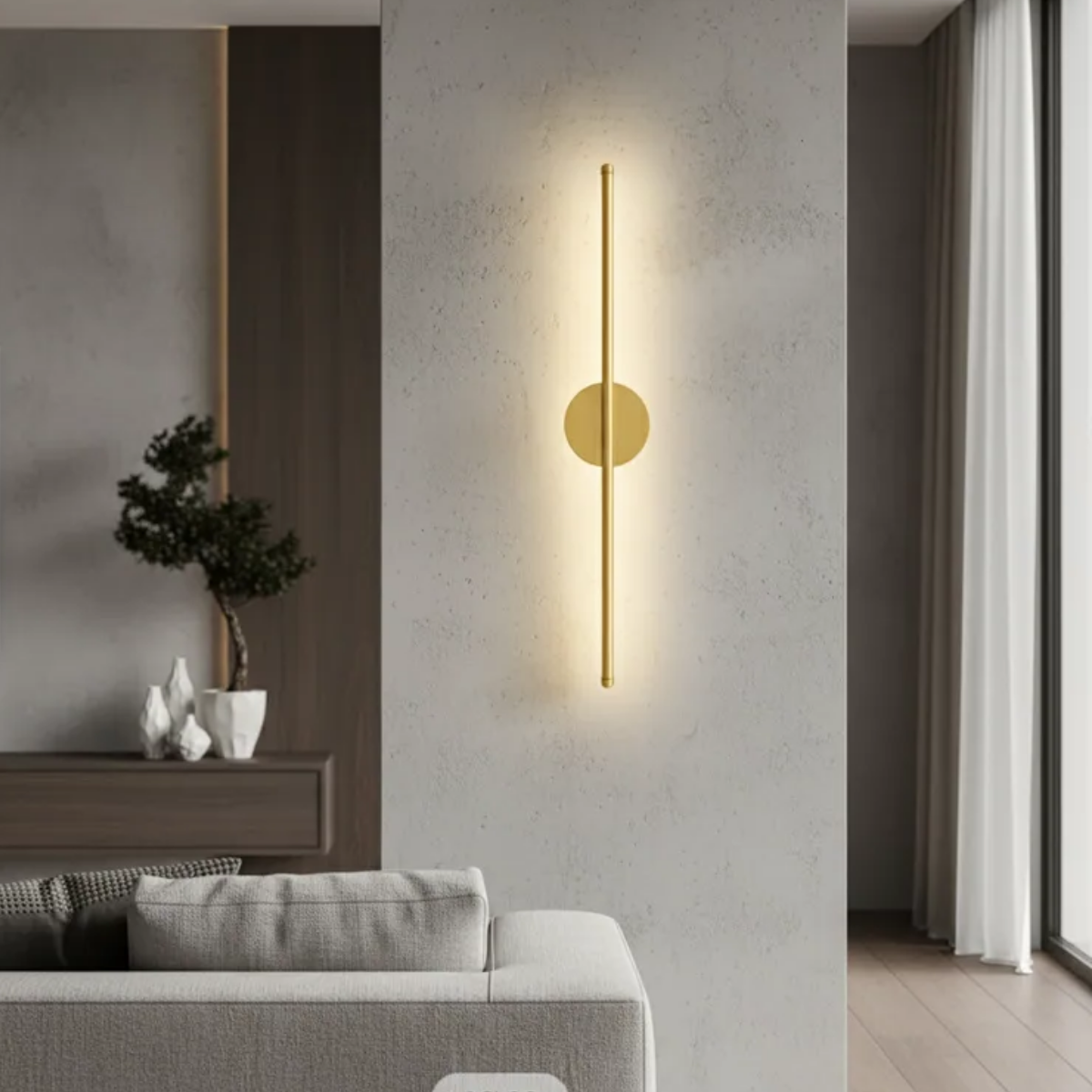 Ver imagem 4 de Luminária Arandela 60cm Parede 24 Watts Barra Led Tubo 3 Cores Multitemperatura Gimpo Kjbd-179:doura