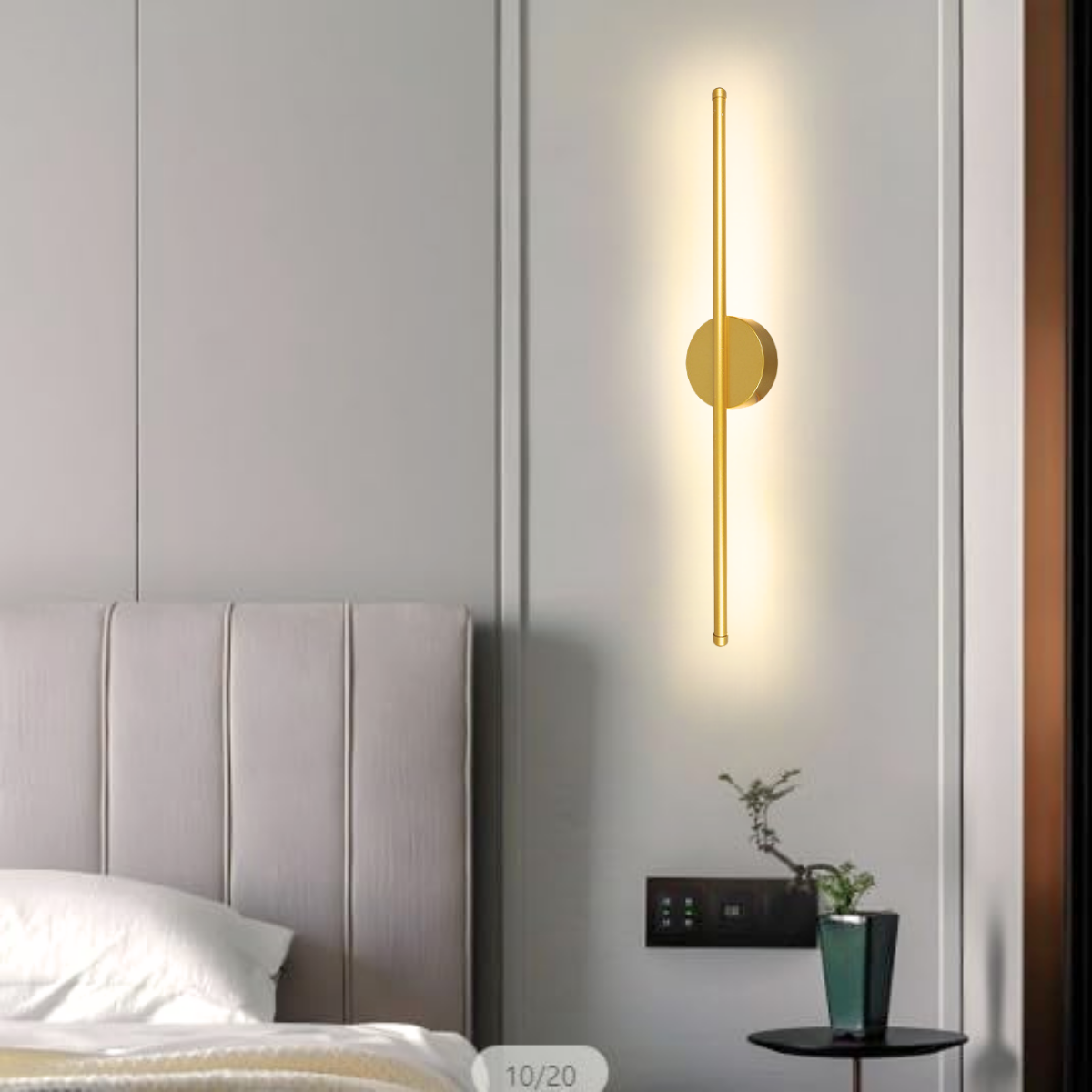 Ver imagem 7 de Luminária Arandela 60cm Parede 24 Watts Barra Led Tubo 3 Cores Multitemperatura Gimpo Kjbd-179:doura