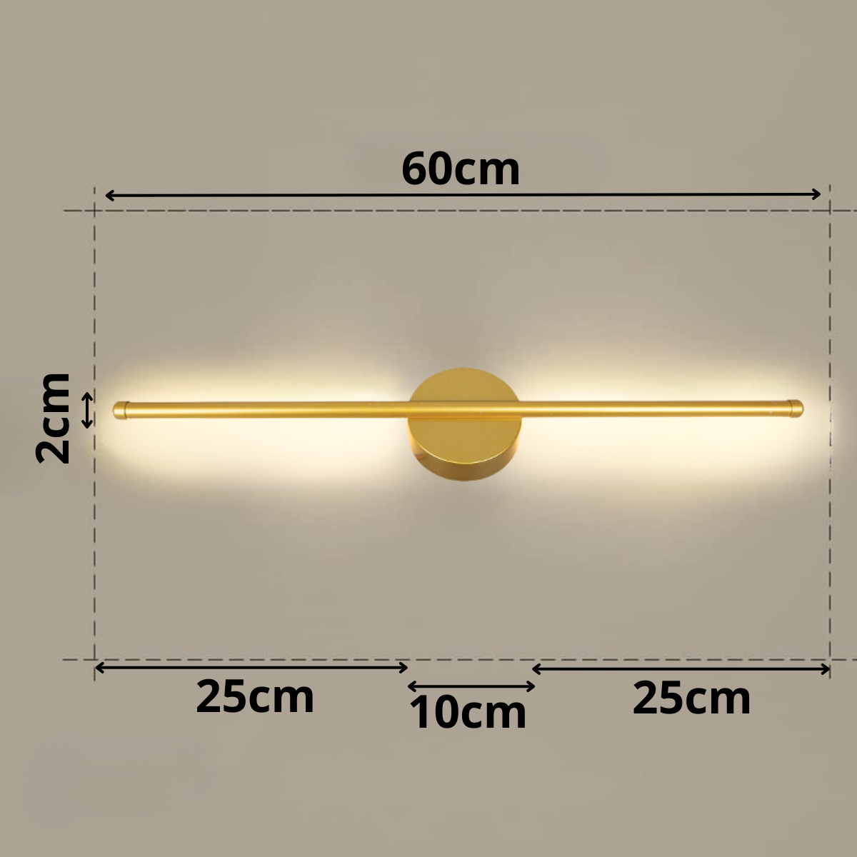 Ver imagem 5 de Luminária Arandela 60cm Parede 24 Watts Barra Led Tubo 3 Cores Multitemperatura Gimpo Kjbd-179:doura