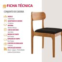 Ver imagem 5 de Conjunto com 2 Cadeiras de Jantar Star Moderna Mobília Linho Preto / Imbuia Nat.