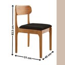 Ver imagem 2 de Conjunto com 2 Cadeiras de Jantar Star Moderna Mobília Linho Preto / Imbuia Nat.