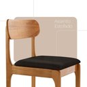 Ver imagem 4 de Conjunto com 2 Cadeiras de Jantar Star Moderna Mobília Linho Preto / Imbuia Nat.