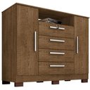 Ver imagem 1 de Cômoda Rack Madri 2 Portas 4 Gavetas - Casa Chick Malbec