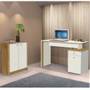 Ver imagem 1 de Kit 2 Peças Escrivaninha 120cm com Armário Multiuso Baixo