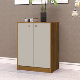 Conjunto 2 Peças Escrivaninha 120cm com Armário Multiuso Baixo Nature Off White - 6