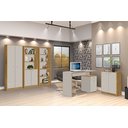 Ver imagem 1 de Conjunto 5 Peças 1 Escrivaninha 120cm 1 Balcão 2 Estantes 1 Armário Nature Off White