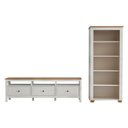 Ver imagem 2 de Conjunto de Sala 2 Peças com Rack e 1 Estante Ananda CabeCasa MadeiraOriginals Branco Off White/Mel