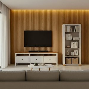 Conjunto de Sala 2 Peças com 1 Rack e 1 Estante Ananda CabeCasa MadeiraOriginals