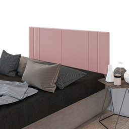 Cabeceira Suspensa Cama Box Solteiro Riscada Suede 90x55:rosa - 1