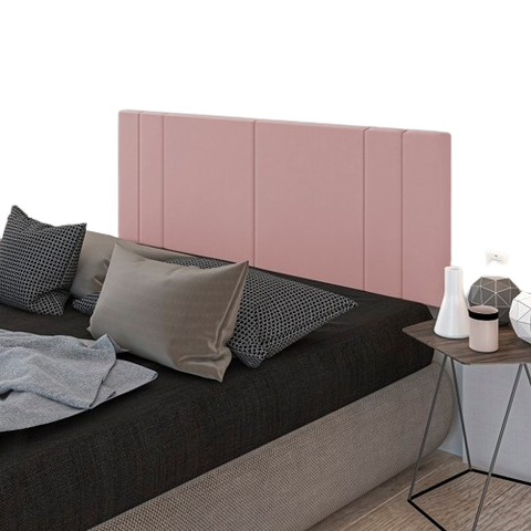Cabeceira Suspensa Cama Box Solteiro Riscada Suede 90x55:rosa