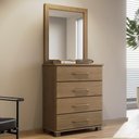 Ver imagem 2 de Cômoda para Quarto 85cm com Espelho Pé Madeira Eduarda Freijó F07 - Mpozenato
