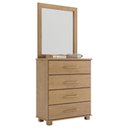 Ver imagem 1 de Cômoda para Quarto 85cm com Espelho Pé Madeira Eduarda Freijó F07 - Mpozenato