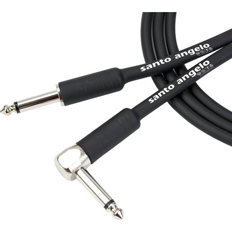 Cabo de Guitarra Angel 0,30mm Conector P10/p10 90º 10ft 3,05 Metros Preto