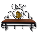 Ver imagem 1 de Prateleira de Café Porta Tempero 40cm Tema Bule Amarelo Sudeste Rústico