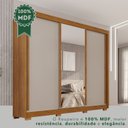 Ver imagem 7 de Guarda-Roupa Casal com Pés e Espelho 3 Portas 4 Gavetas 100% MDF Ipanema Off White/Cinamomo