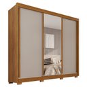 Ver imagem 2 de Guarda-Roupa Casal com Pés e Espelho 3 Portas 4 Gavetas 100% MDF Ipanema Off White/Cinamomo
