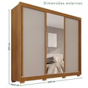 Ver imagem 3 de Guarda-Roupa Casal com Pés e Espelho 3 Portas 4 Gavetas 100% MDF Ipanema Off White/Cinamomo