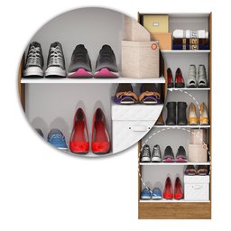 Sapateira Tokio Premium 2 Portas 5 Prateleiras Carioca Móveis - 6