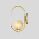 Ver imagem 5 de Kit 2 Arandela Parede Online Dourado Globo de Vidro Ambar