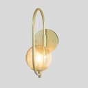 Ver imagem 3 de Kit 2 Arandela Parede Online Dourado Globo de Vidro Ambar