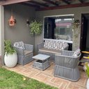 Ver imagem 1 de Conjunto de Sofá em Corda Náutica Bambu - 1 Sofá 2l + 2 Poltronas + 1 Mesa Centro