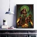 Ver imagem 1 de Quadro Cigana Esmeralda - Fogueira 33x24cm:madeira Preta
