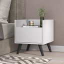 Ver imagem 2 de Mesa de Cabeceira 40cm Retrô Multimóveis V4041 Branca/Preta