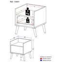 Ver imagem 4 de Mesa de Cabeceira 40cm Retrô Multimóveis V4041 Branca/Preta