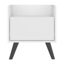Ver imagem 6 de Mesa de Cabeceira 40cm Retrô Multimóveis V4041 Branca/Preta