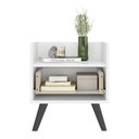 Ver imagem 5 de Mesa de Cabeceira 40cm Retrô Multimóveis V4041 Branca/Preta