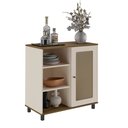 Ver imagem 3 de Buffet 1 Porta Palhinha Rattan Charlotte Marrom/Pinho/Off White