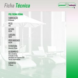 Poltrona Roma para Área Externa de Alumínio e Fibra Sintética Preto-marrom - 5