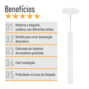 Ver imagem 4 de Pendente Tubo Palito 45cm - Branco + Lâmpada Led 4w