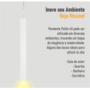 Ver imagem 5 de Pendente Tubo Palito 45cm - Branco + Lâmpada Led 4w