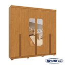 Ver imagem 5 de Guarda-Roupa Casal 6 Portas 3 Gavetas com Espelho 100% MDF Napoli Marrom/Cerejeira