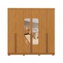 Ver imagem 2 de Guarda-Roupa Casal 6 Portas 3 Gavetas com Espelho 100% MDF Napoli Marrom/Cerejeira