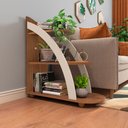 Ver imagem 1 de Mesa de Apoio Lateral com Prateleiras Andes Marrom
