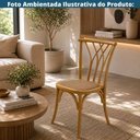 Ver imagem 2 de Cadeira de Escritório Zaira Estrutura Base Madeira Clara Assento Rattan Natural Or Design