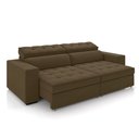 Ver imagem 1 de Sofá Decorativo Hugo 2 Lugares 208cm Reclinável e Retrátil Veludo Marrom G45 - Gran Belo