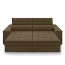 Ver imagem 6 de Sofá Decorativo Hugo 2 Lugares 208cm Reclinável e Retrátil Veludo Marrom G45 - Gran Belo