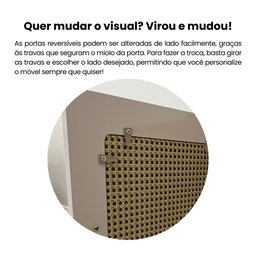 Mesa Lateral de Apoio 100% MDF com Porta em Palinha Charlotte - 12