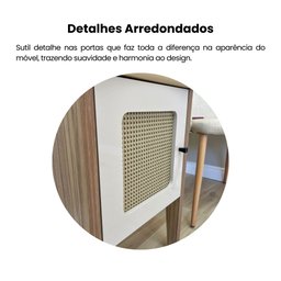 Mesa Lateral de Apoio 100% MDF com Porta em Palinha Charlotte - 10