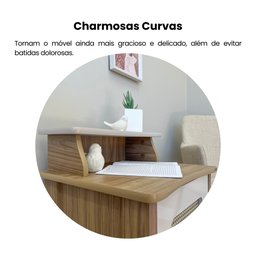 Mesa Lateral de Apoio 100% MDF com Porta em Palinha Charlotte - 7