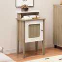 Ver imagem 1 de Mesa Lateral de Apoio 100% MDF com Porta em Palinha Charlotte Marrom