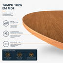 Ver imagem 7 de Mesa Requinte Redonda Estilo Industrial Sala de Jantar com Tampo em MDF Amadeirado/Preto - Lh Móveis