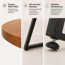 Ver imagem 5 de Mesa Requinte Redonda Estilo Industrial Sala de Jantar com Tampo em MDF Amadeirado/Preto - Lh Móveis