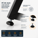 Ver mais imagens de Mesa Requinte Redonda Estilo Industrial Sala de Jantar com Tampo em MDF Amadeirado/Preto - Lh Móveis