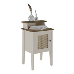 Mesa Lateral de Apoio 100% MDF com Porta em Palinha Charlotte - 9
