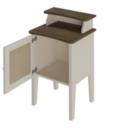 Mesa Lateral de Apoio 100% MDF com Porta em Palinha Charlotte - 7