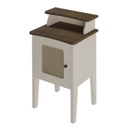 Mesa Lateral de Apoio 100% MDF com Porta em Palinha Charlotte - 8